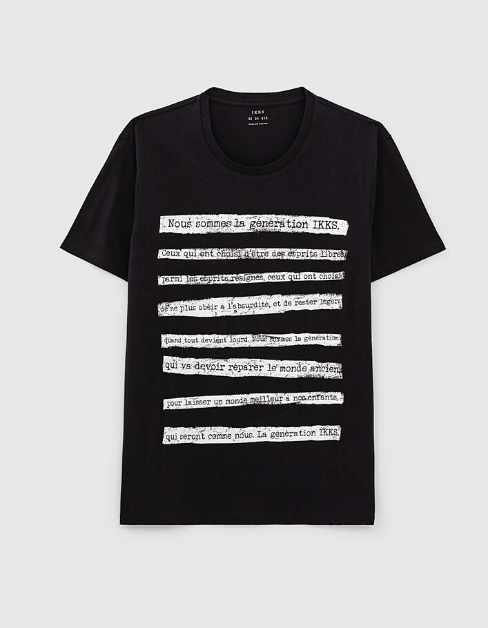 Schwarzes Herren-T-Shirt Manifesto 1440 Leather Story-2