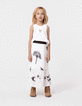 Jupe longue blanche plissée imprimé maxi motifs fille-1