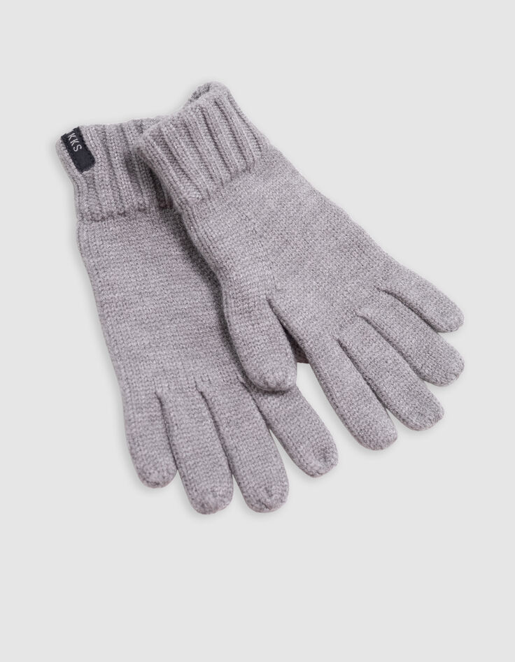 Guantes grises de punto reciclado para niño-2