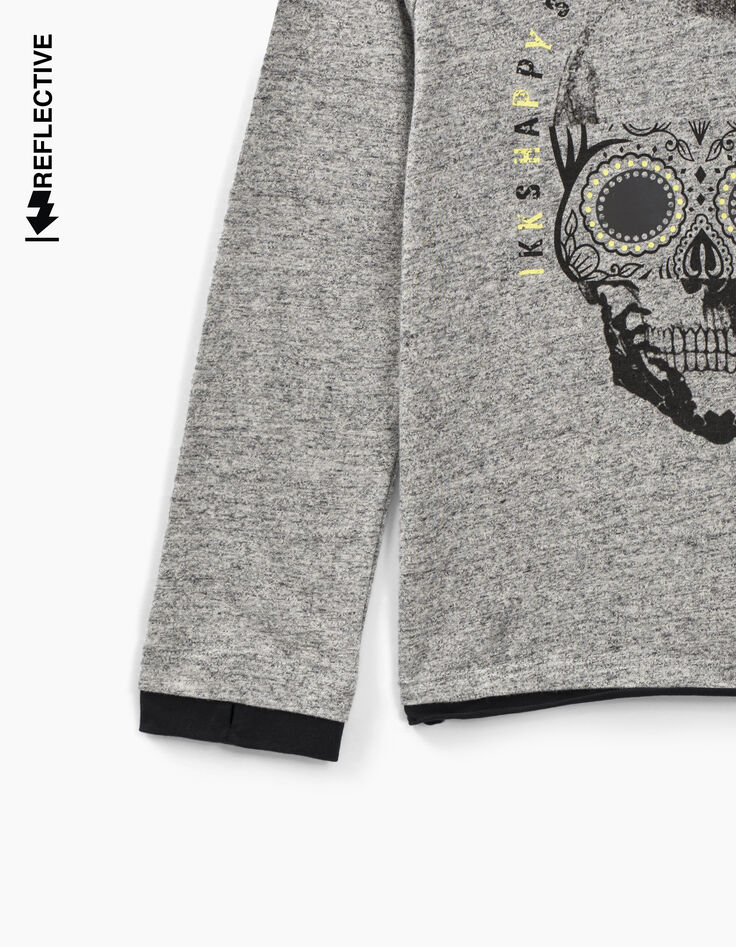 Boys’ medium grey Halloween skull T-shirt -7 Boys’ medium grey Halloween skull T-shirt -7