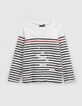 Tee-shirt marinière blanc cassé, rouge, noir garçon -2