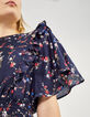 Damenkleid aus Viskose und Seide mit Kirschblütenprint-5