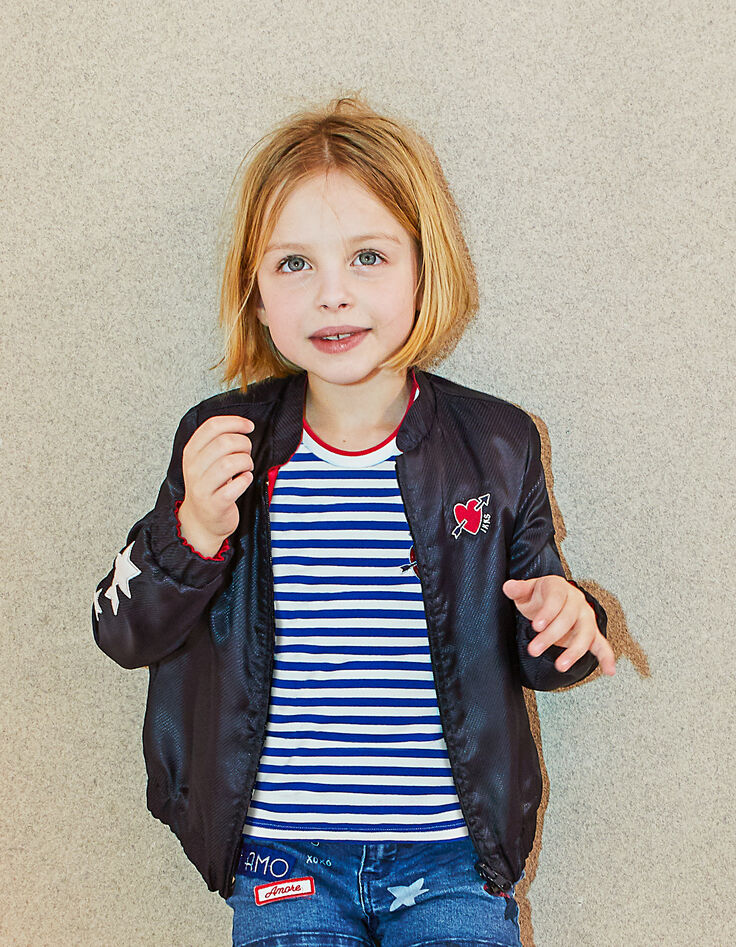 Blouson bombers réversible rose et marine fille-7