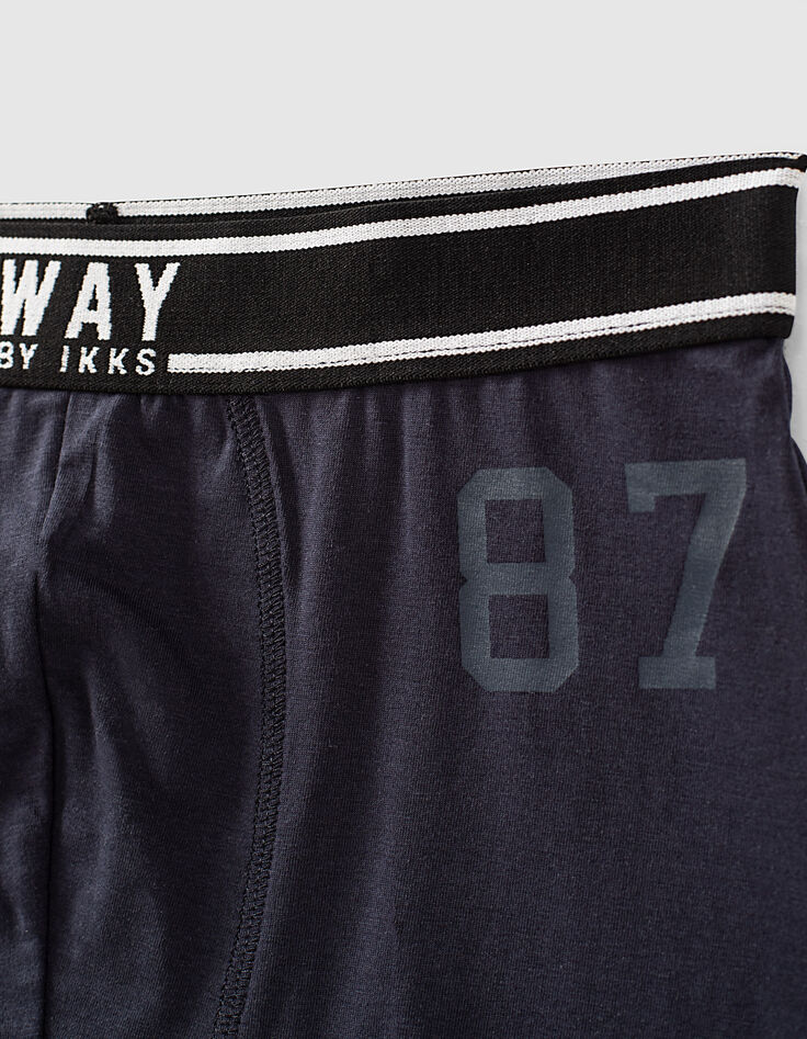 Boxers navy letterprint en grijs jongens -4