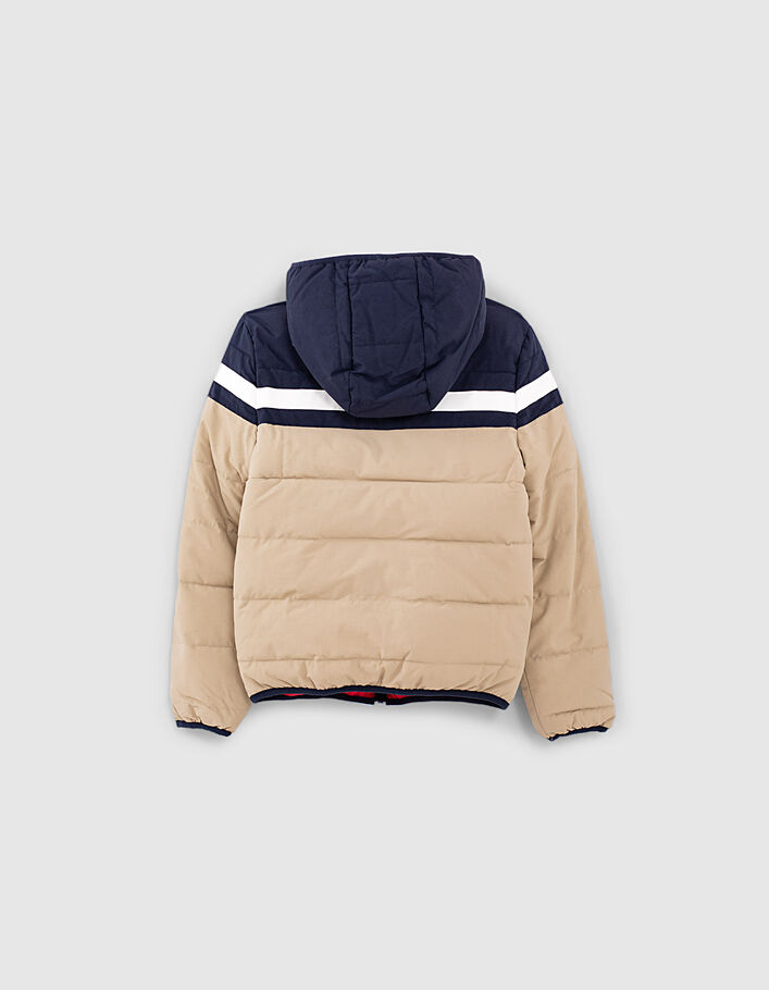 Boys’ navy, camel and red reversible padded jacket - IKKS