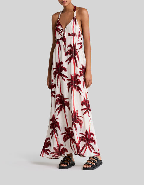 Lange ecru jurk palmprint Dames - IKKS