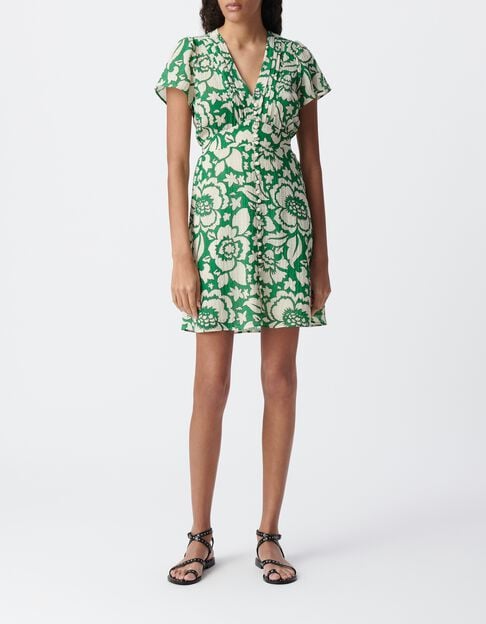 Robe verte imprim&eacute; maxi tropical Femme - IKKS