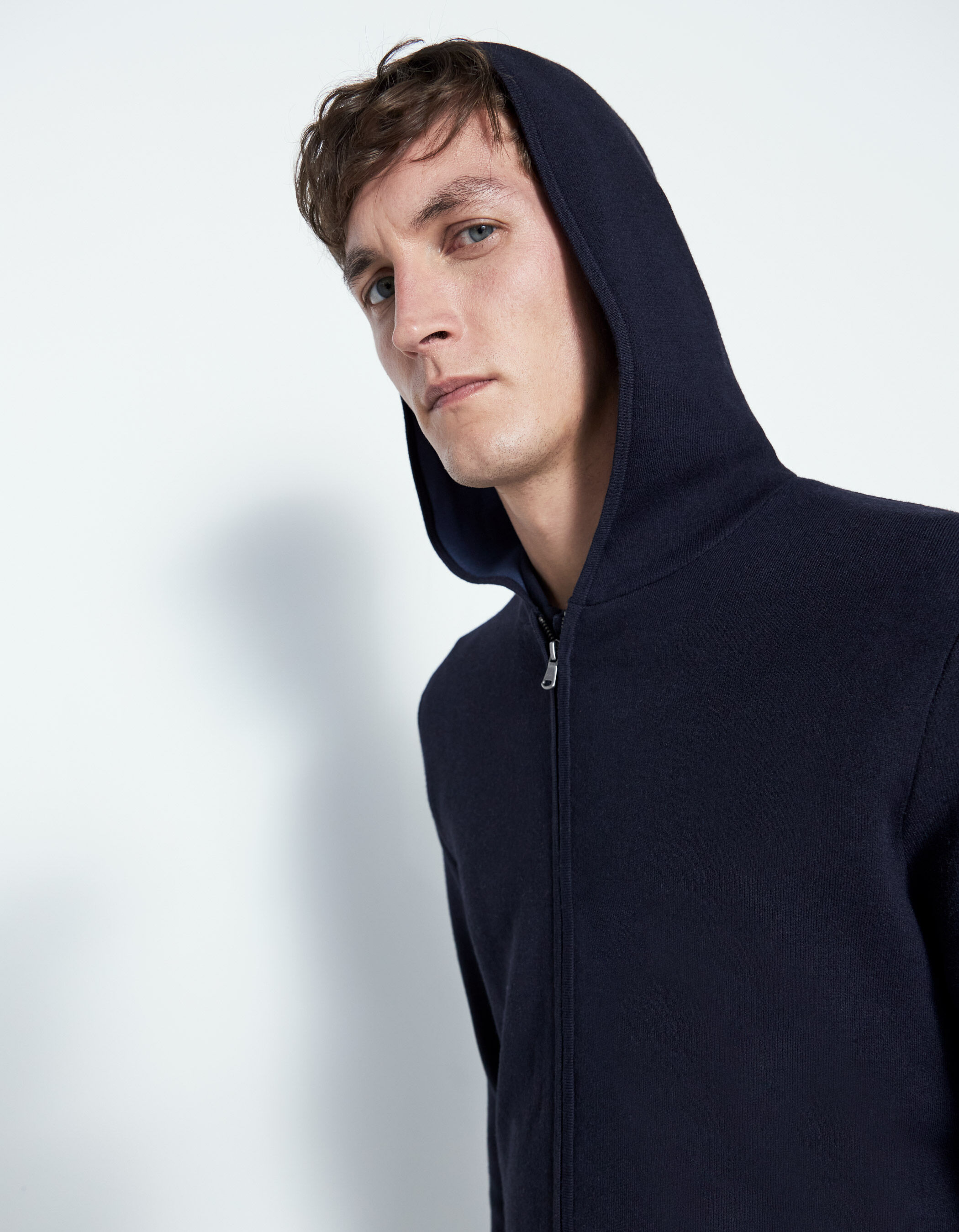 Navy hooded cardigan shop