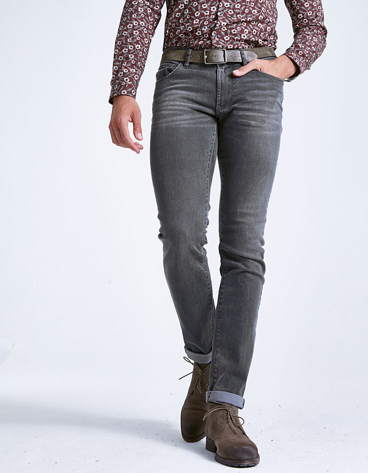 Jean slim gris anthracite Homme-1