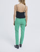 Grüne Damenhose mit hohem Bund-2