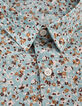 Men’s turquoise floral print slim shirt-2