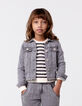 Veste en jean gris broderies ethniques fille-1
