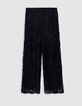 Pantalon noir tout dentelle Femme-5