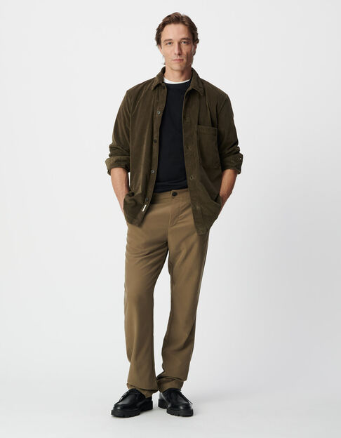 Jogpant kaki bas couliss&eacute;s EASY CARE Homme - IKKS