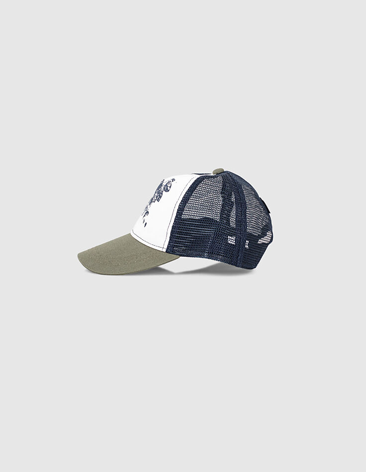 Casquette kaki foncé, blanc et navy à tête de mort garçon -5