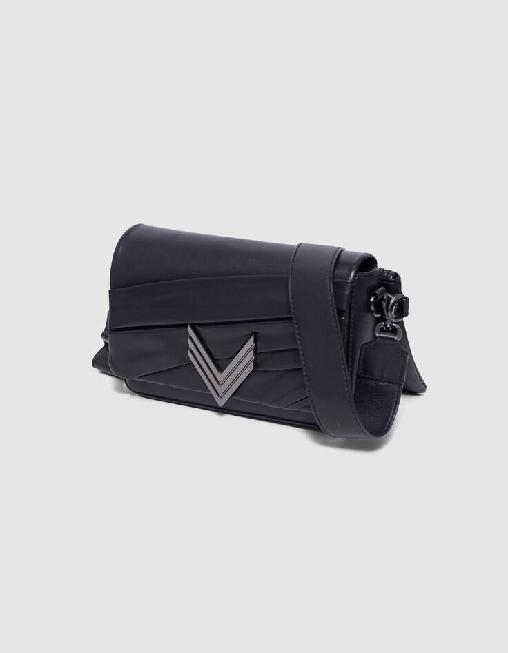 Le 111 COUTURE noir cuir drapé Femme-2