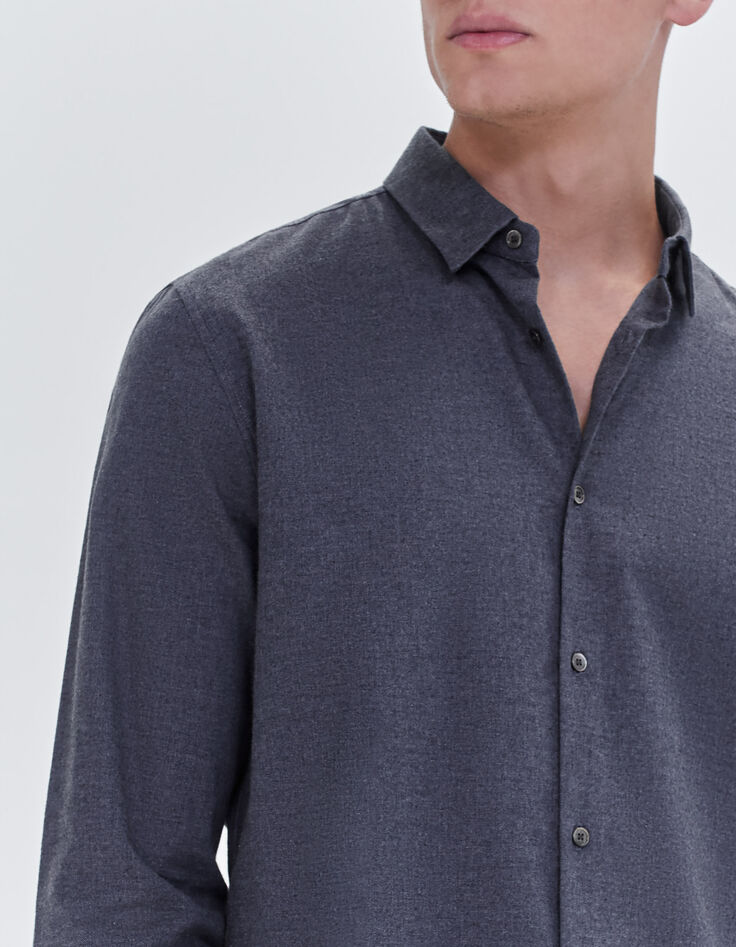 Men&rsquo;s navy flannel REGULAR shirt-3