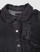 Robe en jean gris ceinturée détails volants fille-8