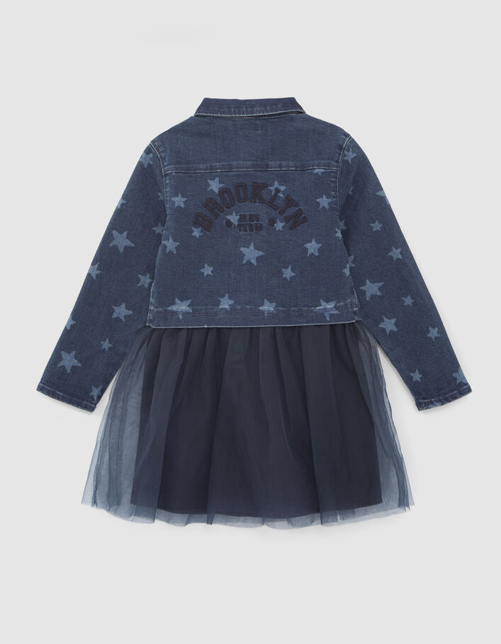 Girls’ navy mixed fabric tutu dress-6