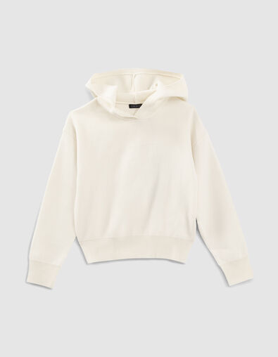 Girls’ ecru knit hooded sweater - IKKS
