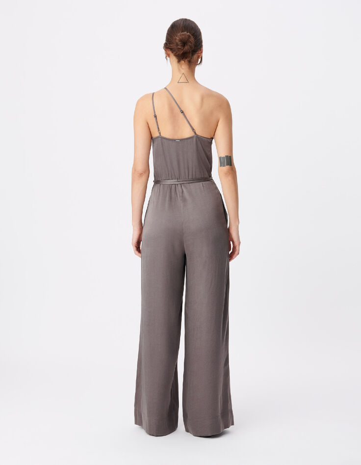 Grey Lyocell&reg; jumpsuit asymmetrical for women-2
