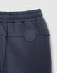 Boy's grey bi-material jogging suit with zipped pockets-7