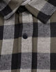 Chemise noire maille à carreaux capuche amovible garçon-8