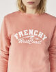 Pfirsichrotes Damensweatshirt aus Baumwolle mit Schriftzug-2