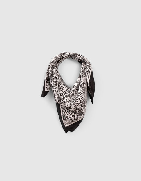 Girls’ black animal print square scarf