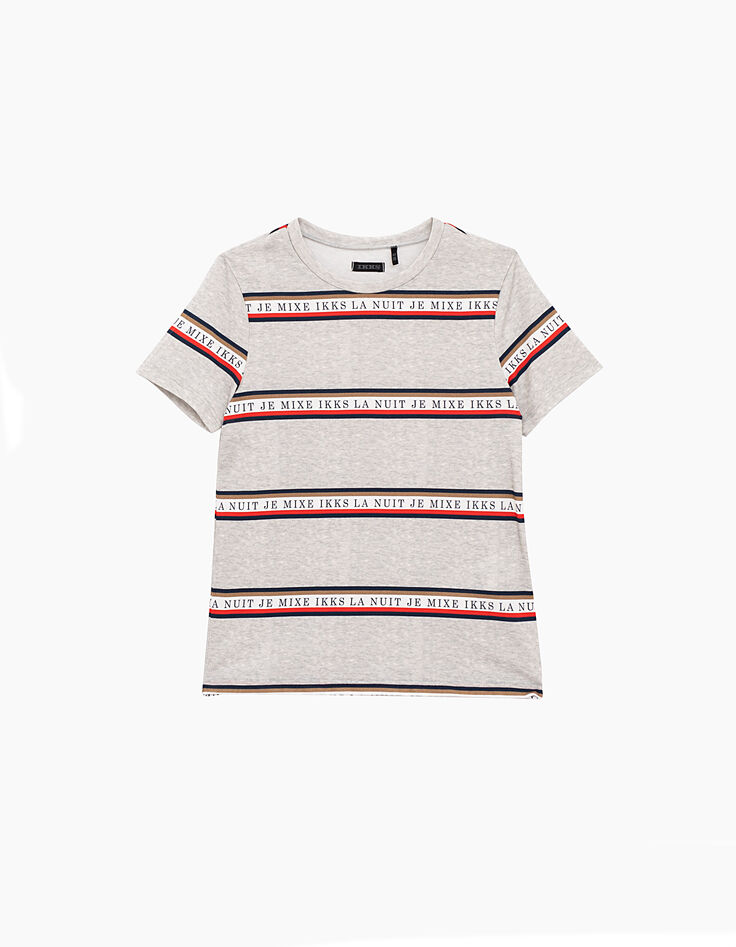 Boys’ grey Je mixe IKKS la nuit striped T-shirt-2