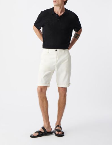 Krijtwitte TAPERED chinobermuda Heren - IKKS