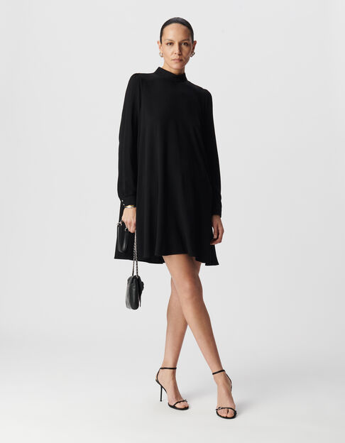 Black stand-up collar dress Women - IKKS