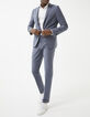 Men’s indigo check SLIM TRAVEL SUIT suit trousers-1