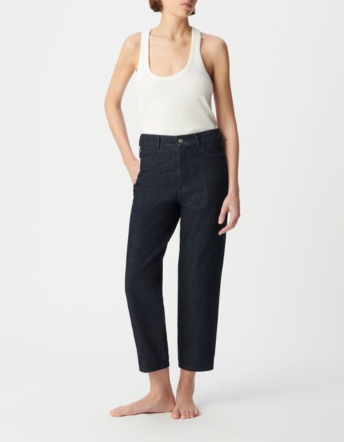 Rauwe blauwe rechte jeans voor dames - IKKS