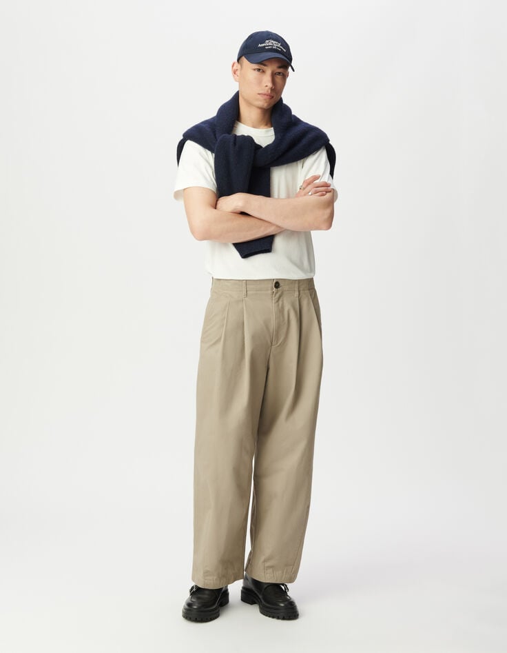 Lockere beige Hose für Herren-1 Lockere beige Hose für Herren-1