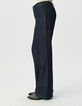 Jean flare brut taille haute plis cousus devant Femme-6