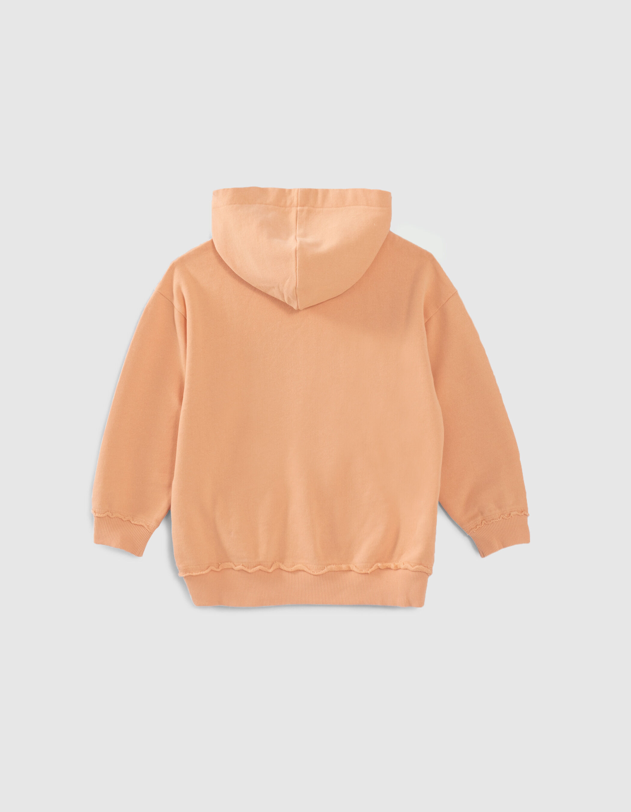 Sudadera anaranjada felpa maxi bordado delante IKKS