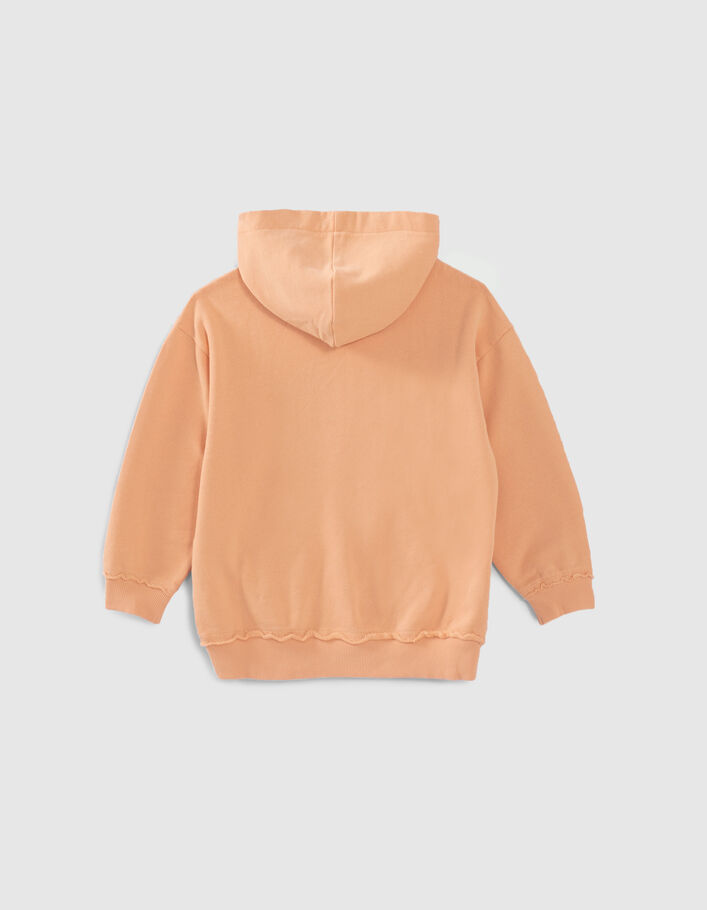 Boys’ orangey sweatshirt fabric hoodie with XL embroidery - IKKS