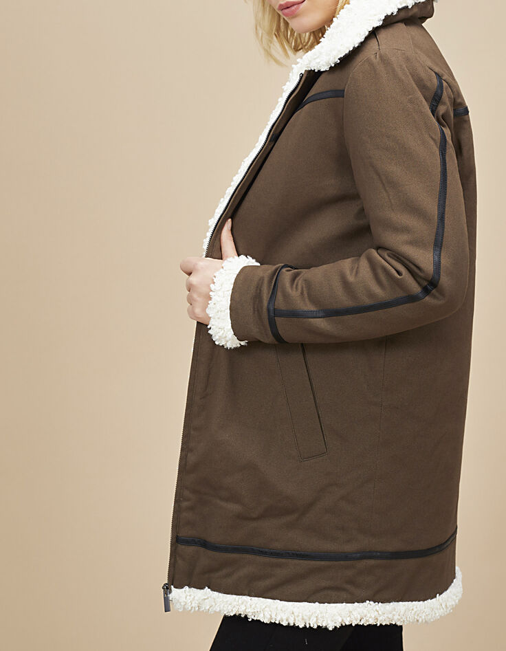 Parka caqui forrada estilo aviador I.Code-1 Parka caqui forrada estilo aviador I.Code-1