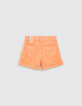Short vaquero albaricoque con desgastes ni&ntilde;a-3