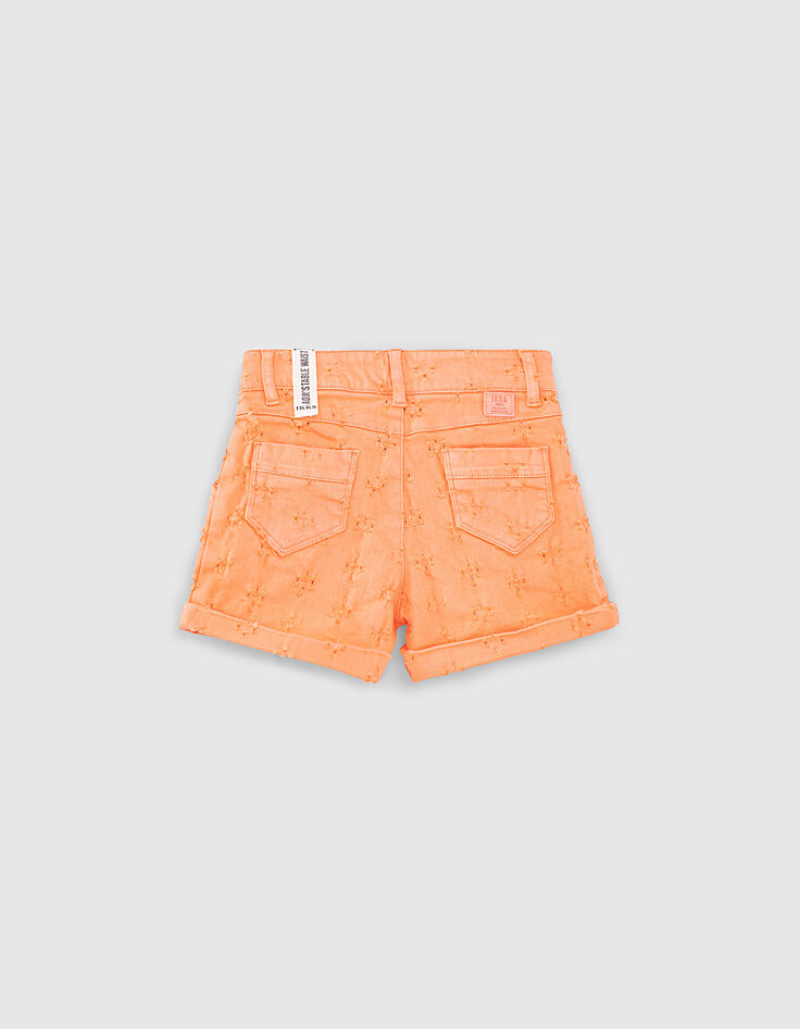 Short vaquero albaricoque con desgastes ni&ntilde;a-3