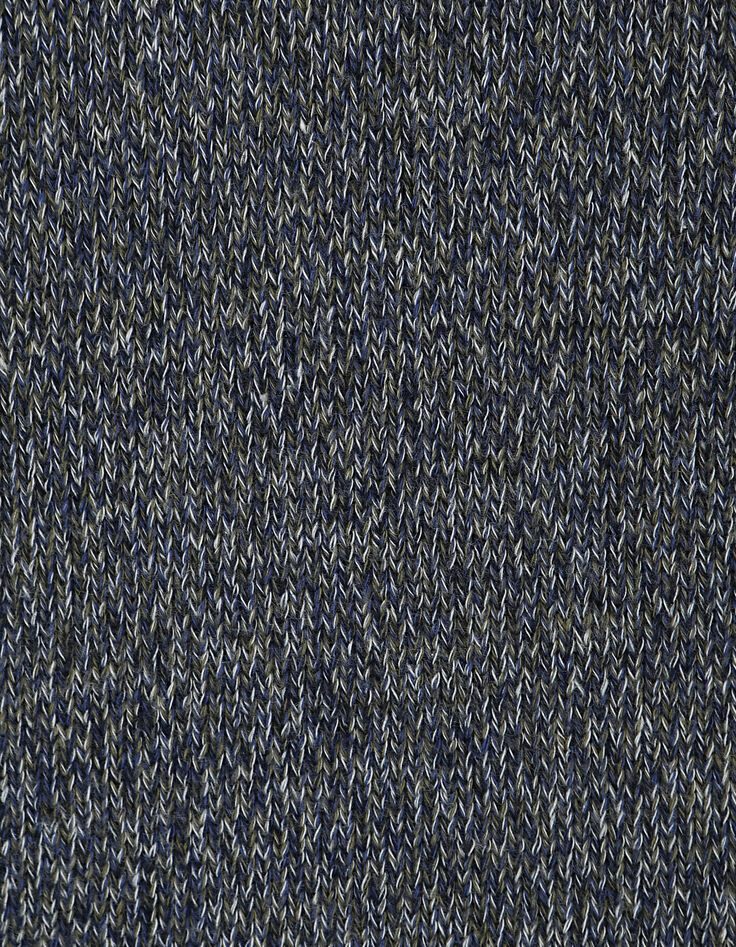 Pull indigo, kaki, blanc en tricot chiné garçon -5