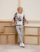 Boys' t-shirt ecru organic cotton Paris roofs embossing boy-2