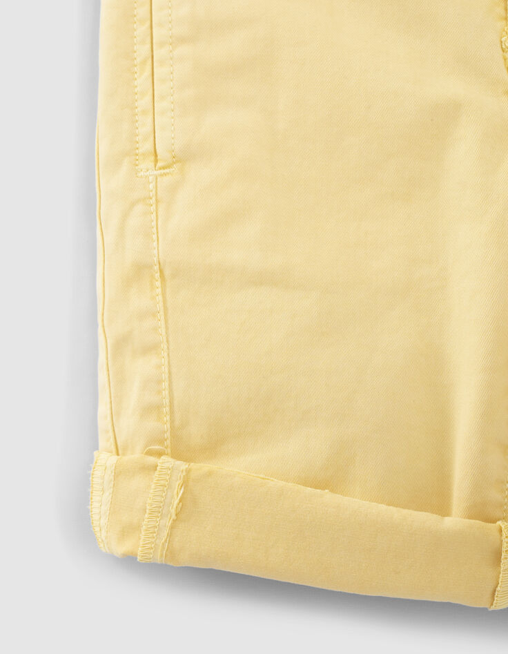 Boys’ light yellow chino Bermuda shorts-4