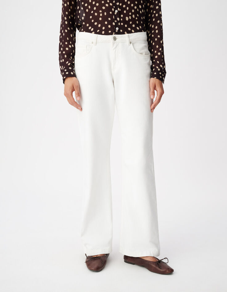 Jean bootcut blanc taille basse Femme-3