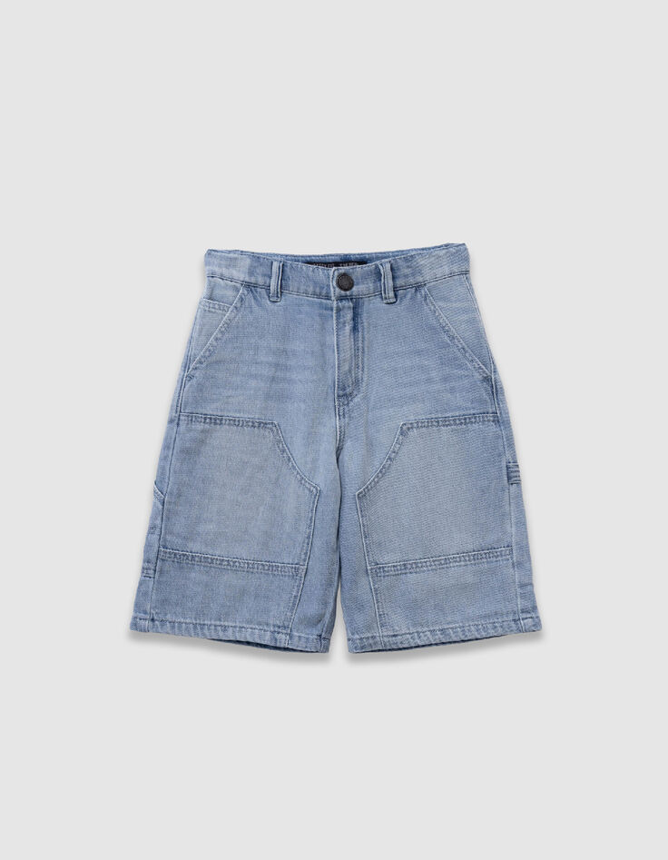 Charpentier spirit blue denim Bermuda shorts for boy-1