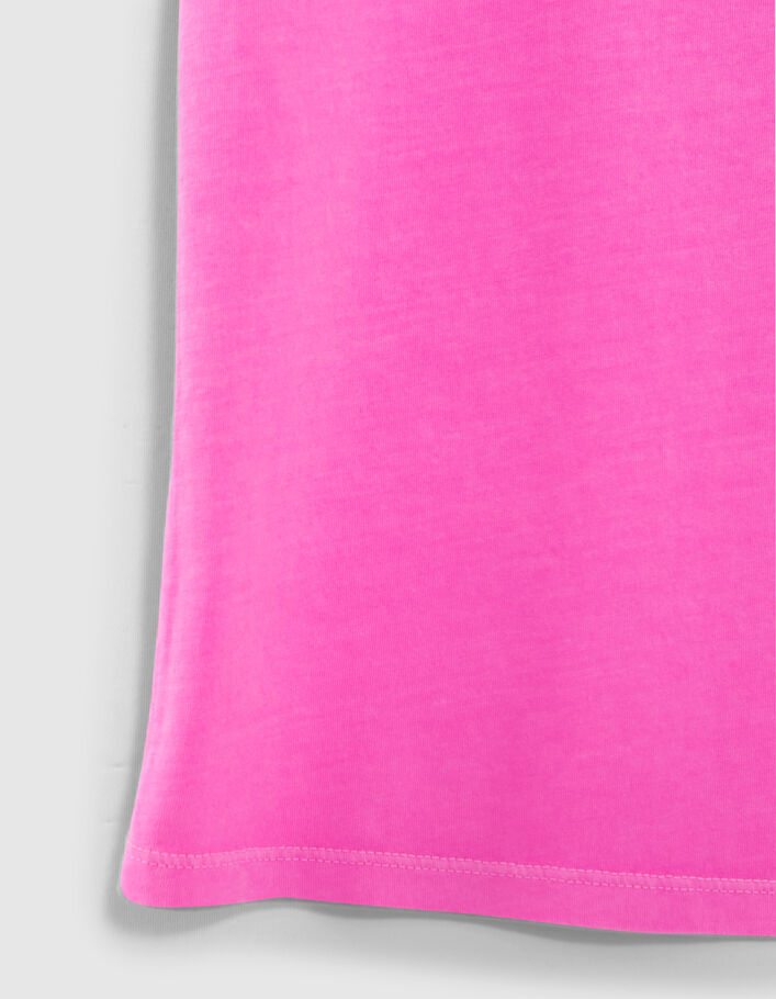 T-shirt rose fluo message pailleté fille - IKKS