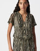 Robe noire motif chevrons dorés Femme-4