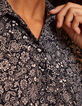 Robe noire imprim&eacute; cachemire pliss&eacute; dos I.Code-7
