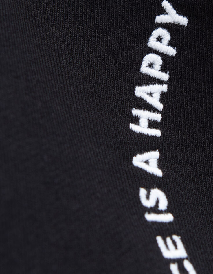 Girls’ black hoodie with white embroidered SMILEYWORLD image-8